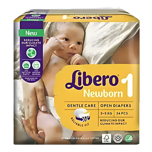 حفاظ أطفال ليبرو بيبي حديث الولادة, رقم 1  24 حبة