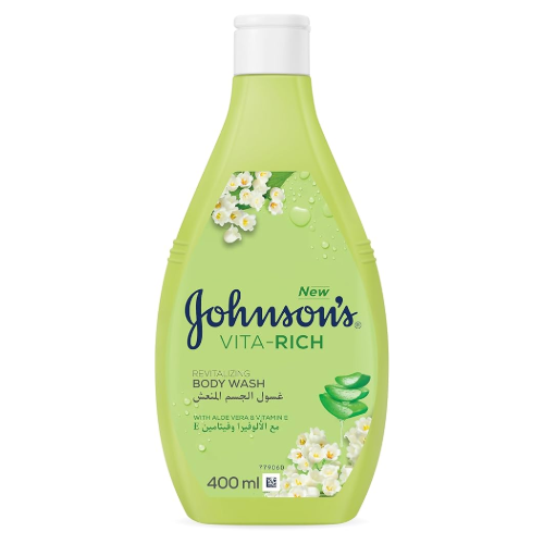 جونسون غسول الجسم المنعش مع الالوفيرا وفيتامين اي 400مل
