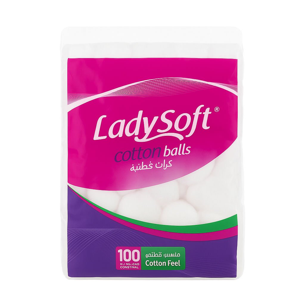 ليدي سوفت كرات قطنية 100 كرات
