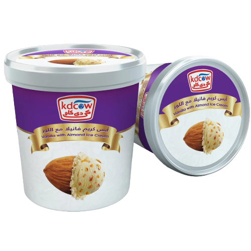 أيس كريم فانيلا و لوز كي دي كاو 1 لتر