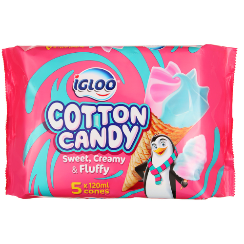 أيس كريم أجلو كوتون كاندي مالتي باك 120 مل 1 باكيت