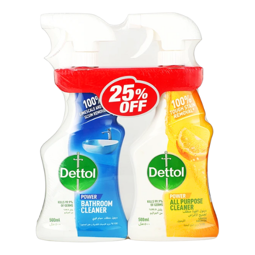 ديتول منظف جميع الاغراض 500مل + منظف للحمام 500مل