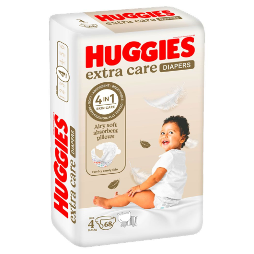 هجيز حفاضات عناية فائقة رقم 4 (8-14 كجم) عبوة جامبو 68 حفاضة‎