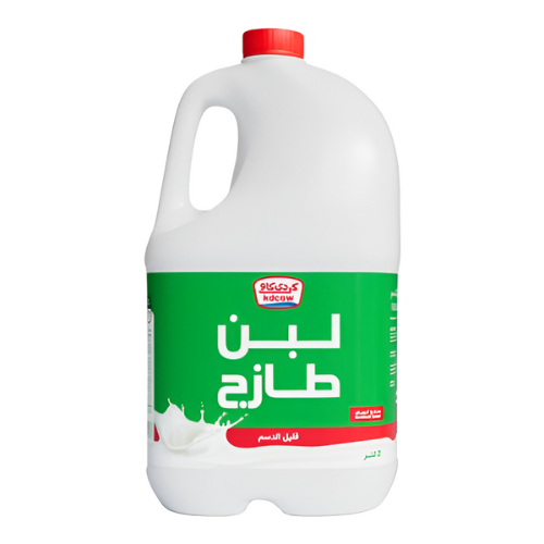 لبن طازج قليل الدسم كي دي كاو 2 لتر