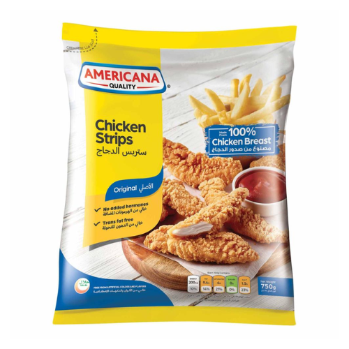 امريكانا ستربس الدجاج 750 جرام