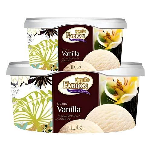 أيس كريم فابيون فانيليا 2 لتر + 500 مل