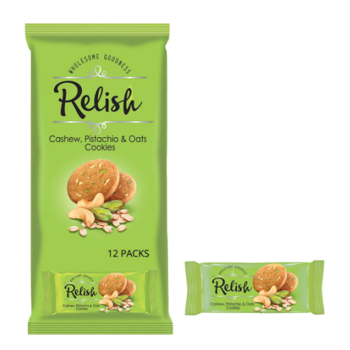 بسكويت ريليش نبيل كوكيز بالفستق والشوفان 12 × 42 جم