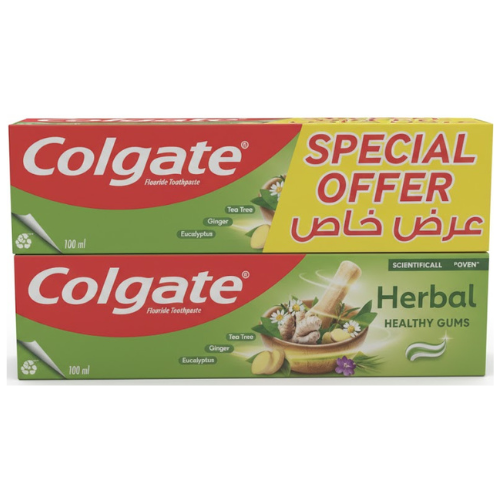 معجون أسنان كولجيت هيربال بالفلورايد للثة الصحية 4 × 100 مل