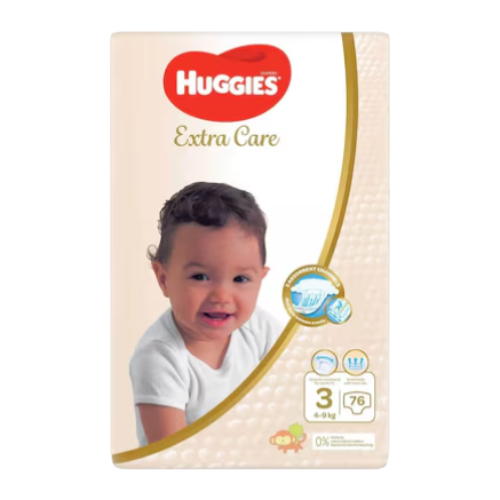 هجيز حفاضات عناية فائقة رقم 3 (4-9 كجم) عبوة جامبو  76 حفاضة‎