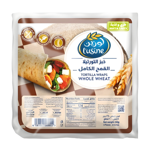 خبز التورتيلا القمح الكامل لوزين 240جم