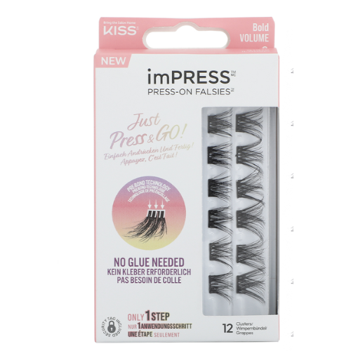 Kiss إمبريس مجموعة رموش صناعية لاصقة 12 قطعة Bold Volume