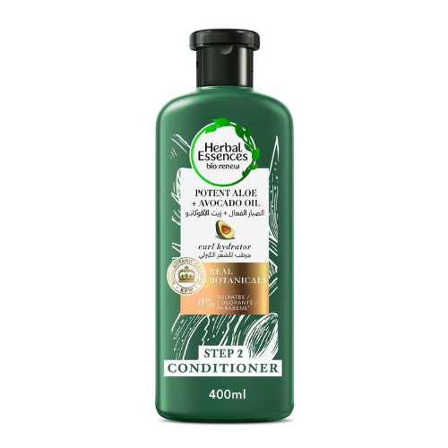 بلسم مرطب للشعر المجعد بالألوة + زيت الأفوكادو هيربال إيسنسز 400 مل