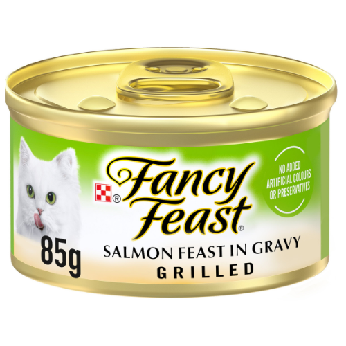 بورينا فانسي فيست سلمون مشوي بالمرق طعام قطط رطب 85 جم