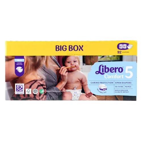 حفاظات اطفال كمفورت رقم (5) 10-14 كجم 92 حفاظة