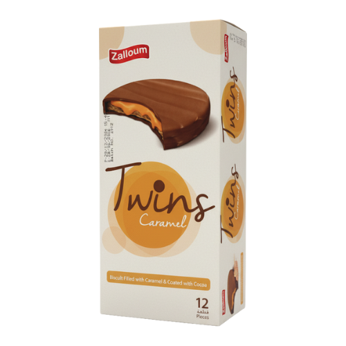 توينز كراميل بسكويت محشي بالكراميل زلوم 12 حبة