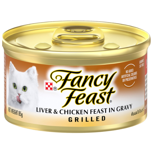 بورينا فانسي فيست كبد ودجاج بالمرق طعام قطط رطب 85 جم