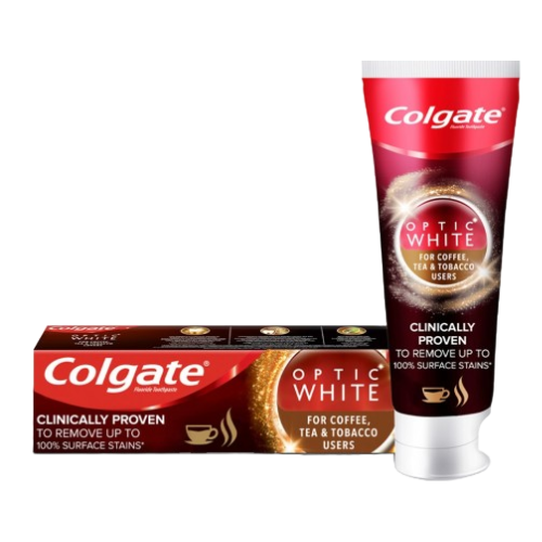 مععجون الأسنان اوبتيك وايت لمستخدمي القهوة والشاي والتبغ لتبييض الأسنان 75 مل‎ كولجيت