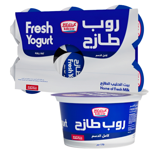 كي دي كاو زبادي طازج كامل الدسم 6 × 170 جرام