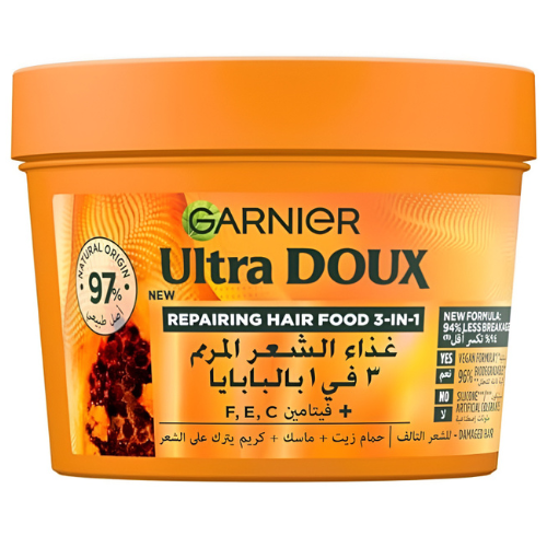 غارنييه ألترا دو هير فود مرمم بالبابايا 3 في 1 390 مل