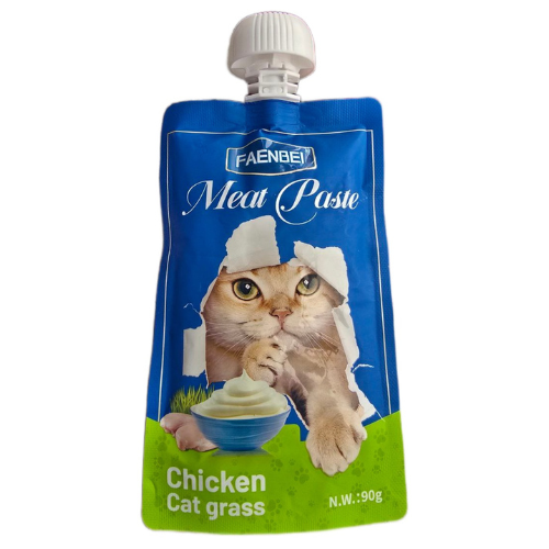 معجون لحم فاينبي للدجاج وعشبة القطط 90 جرام