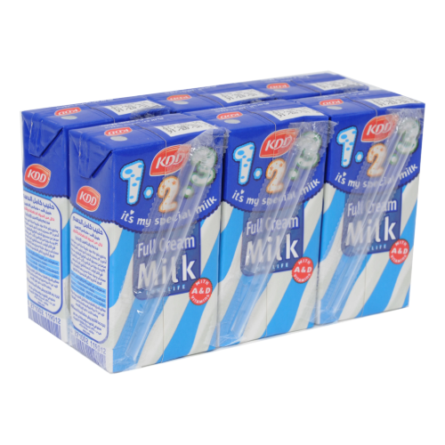 حليب كامل الدسم طويل الأمد كي دي دي 1.2.3.  6 حبة  125مل