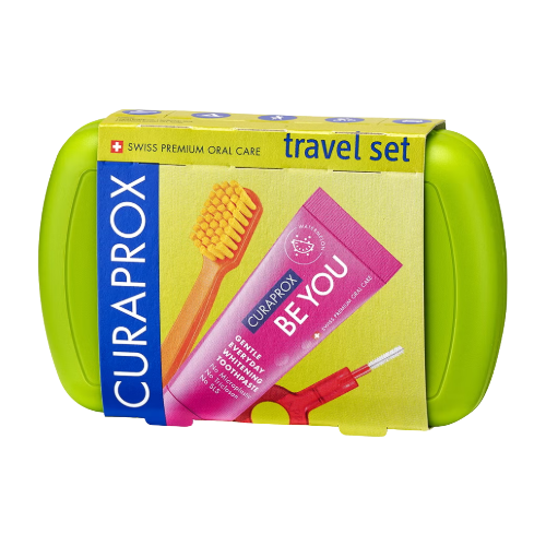 مجموعة السفر للعناية بالأسنان  كيورابروكس اخضر