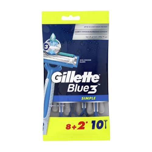 جيليت ماكينة حلاقة بلو 3  8 قطع + 2 مجانا