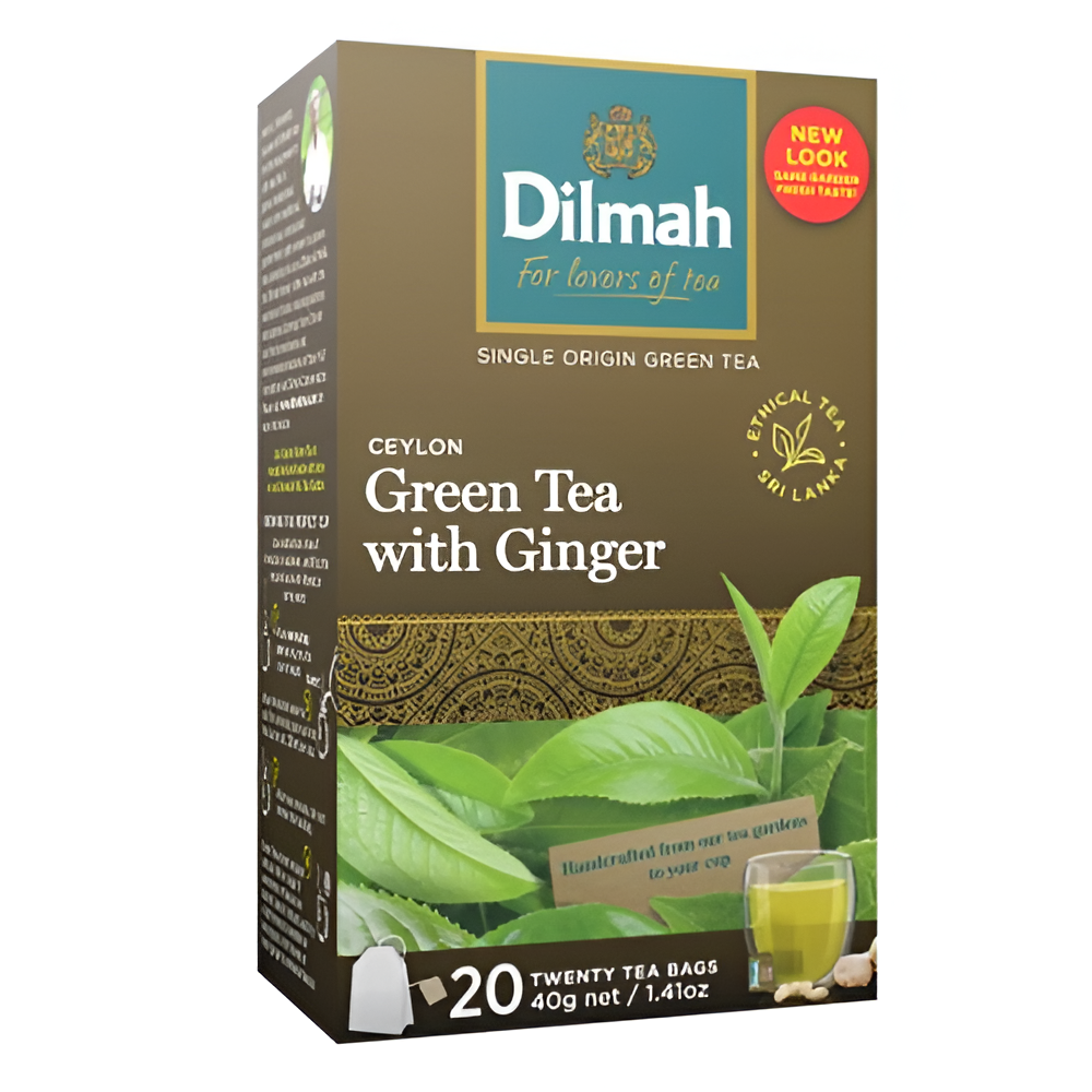 ديلما شاي أخضر حبيبات زنجبيل 20 كيس