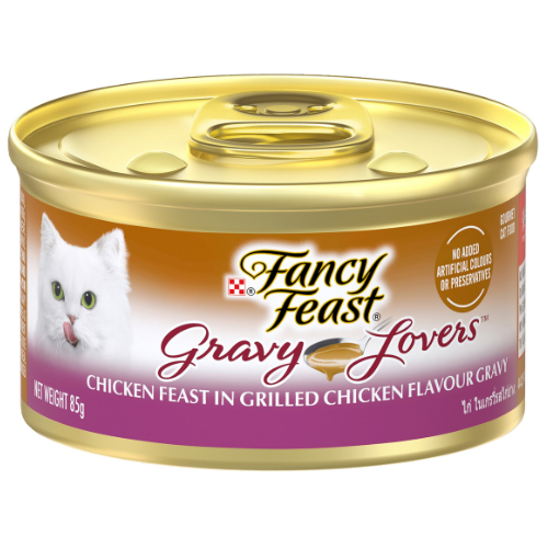 بورينا فانسي فيست دجاج مشوي بالمرق طعام قطط رطب 85 جم