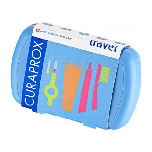 مجموعة السفر للعناية بالأسنان كيورابروكس  ازرق