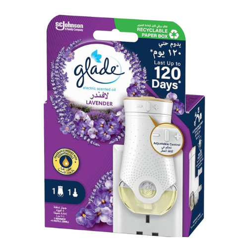 جهاز تدفئة كهربائي زيت لافندر مع عبوة تعبئة جليد 20 مل