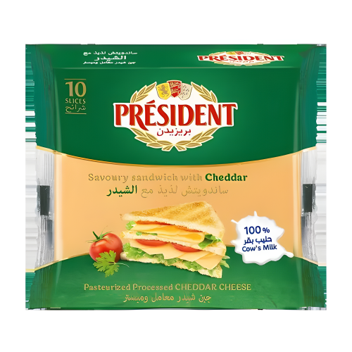جبنة شرائح شيدر سندويتش بريزيدنت 200جم