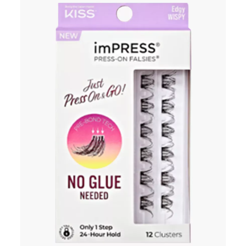 Kiss إمبريس مجموعة رموش صناعية لاصقة 12 قطعة Edgy wispy