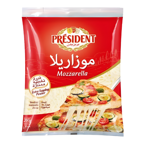 جبنة موزاريلا مبشورة بريزدانت 200جم