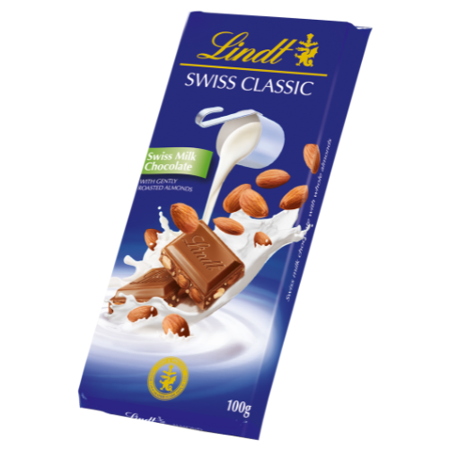 ليندت سويس كلاسيك شوكولاتة بالحليب واللوز 100 جم