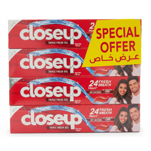 كلوس اب معجون اسنان احمر 4 × 120 مل