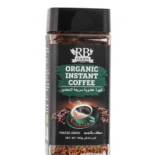 قهوة عضوية سريعة  التحضير مجفف بالتجميد ار بي فودس 100جم