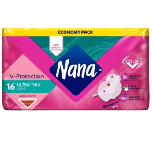 فوط نسائية نانا ألترا ثنائي طويل أجنحة 16ح