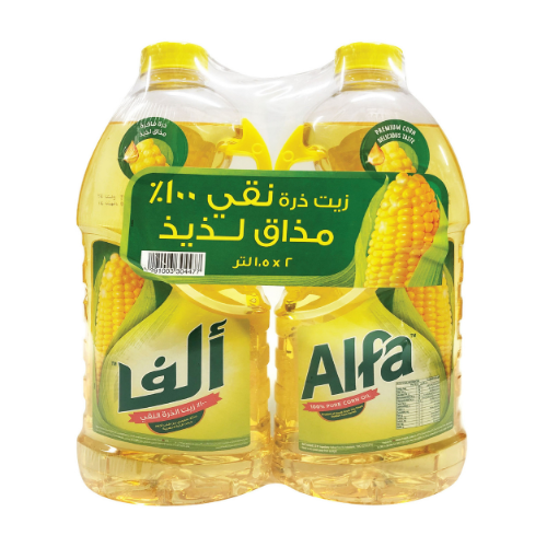 زيت الذرة الفا 2 × 1.5 لتر
