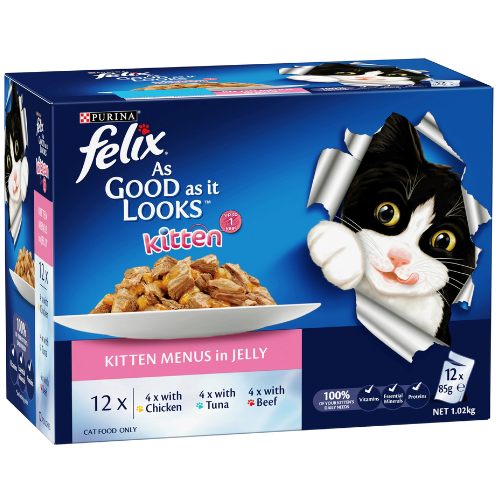 بورنا فيليكس طعام قطط صغير فيليه بالمرق تشكيلة 12 ×85 جم