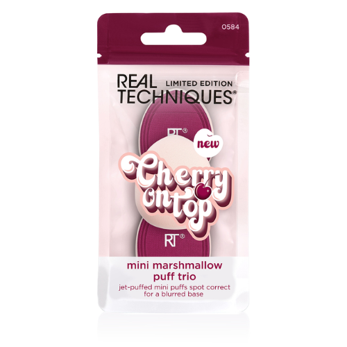 ريل تكنيك مجموعة اسفنجة مرشميلو ميني الثلاثية تشيري اون توب - 3 حبات