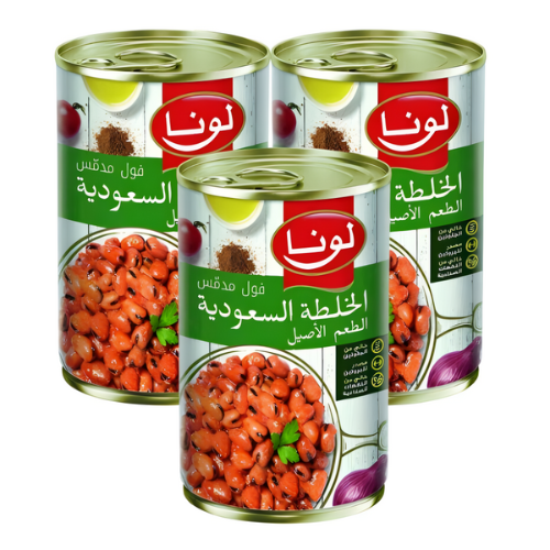 فول مدمس بالخلطة السعودية لونا 3 × 450 جم