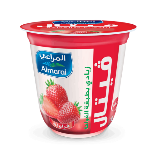 زبادي فيتال طازج طبقة فواكه (فراولة) 140جم المراعي