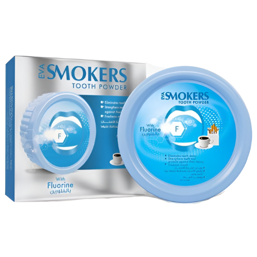 بودرة للأسنان بالفلورين ايفا سموكرز 40 جم