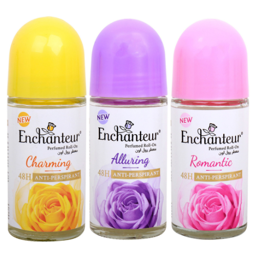 مزيل عرق رول أون معطر ومضاد للتعرق إنشانتور متنوع 3×50 مل