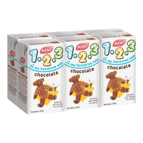حليب شوكلاتة كي دي دي 1.2.3  حبة  6 .  125مل