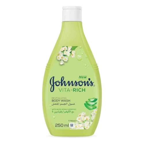 جونسون غسول الجسم المنعش مع الالوفيرا وفيتامين اي 250مل