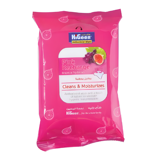 هاي جين مناديل معقمة خلاصة العنب والتين 15 منديل