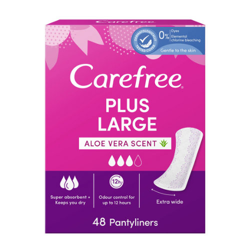 فوط يومية كيرفري الكبيرة بالصبار 48 فوطة