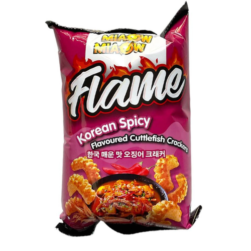 مقرمشات الحبار بالنكهة الكورية الحارة مياو مياو 50جم